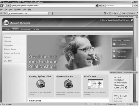 FIGURE 3.5 Microsoft Dynamics CRM Online.
