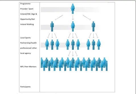 Fig. 1 The Move for Life peer mentor model cascading professional impact