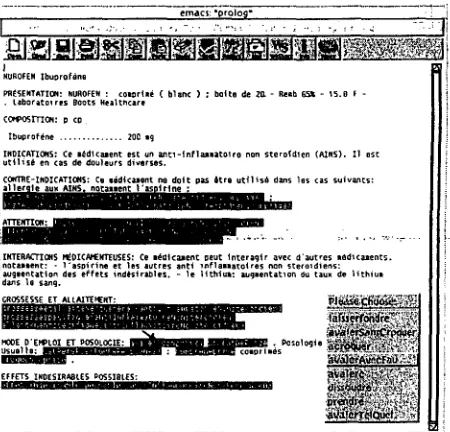 Figure 1: A stage in the authoring of a notice, with French text shown. 