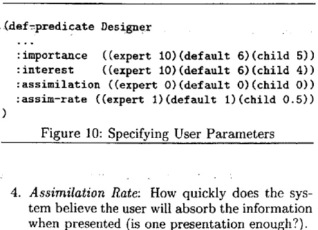 Figure 10: Specifying User Parameters 