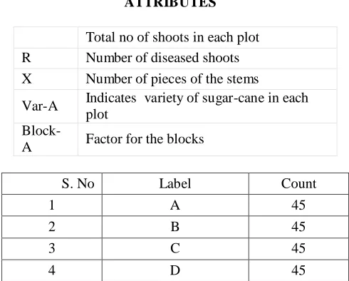 TABLE 2: SUGARCANE DATASETS ATTRIBUTES    
