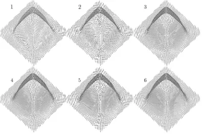 FIG. 7: Series of snapshots depicting snapshots of the director alignment in cross-sections of the post’s diagonal during switchingbetween the tilted and planar states of the PABN device