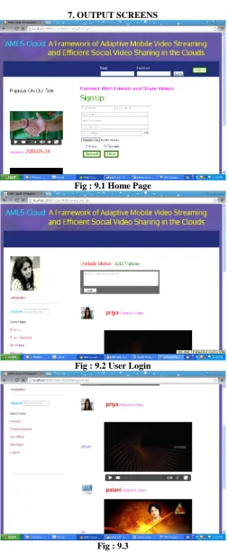 Fig : 9.1 Home Page 