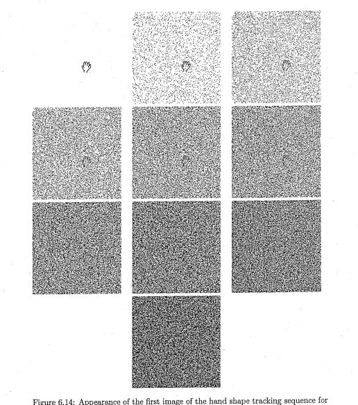 Figure 6.14: Appearance of the first image of the hand shape tracking sequence for 