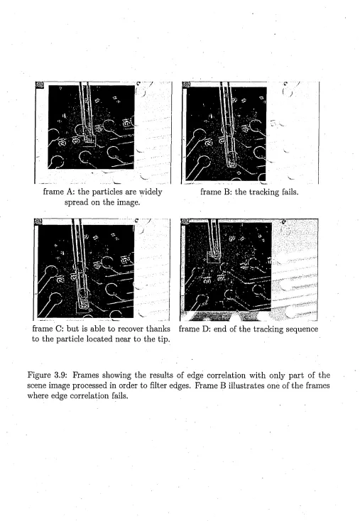 Figure 3.9: Frames showing the results of edge correlation with only part of the 
