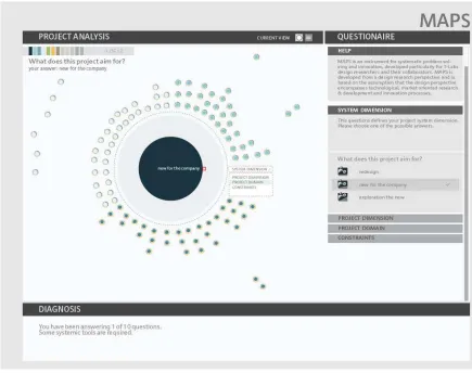 Fig. 8: Interactive questionnaire for project specification. Here, the question about the system dimension is shown