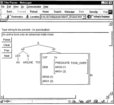 Figure 1 The client-server parser running in Netscape browser 