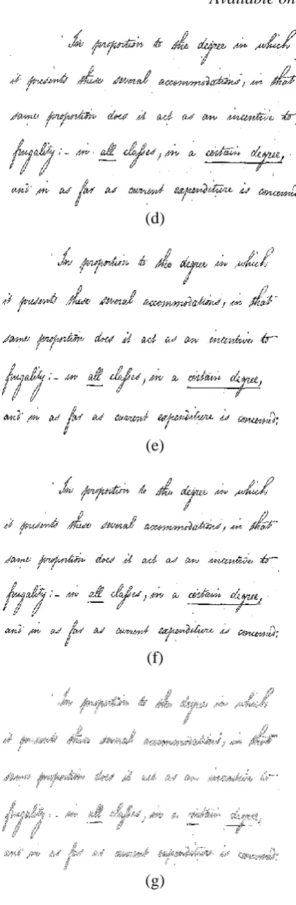 Fig. 3 Qualitative analysis (a) Input degraded (h) document color image from DIBCO 2014 dataset (b) 