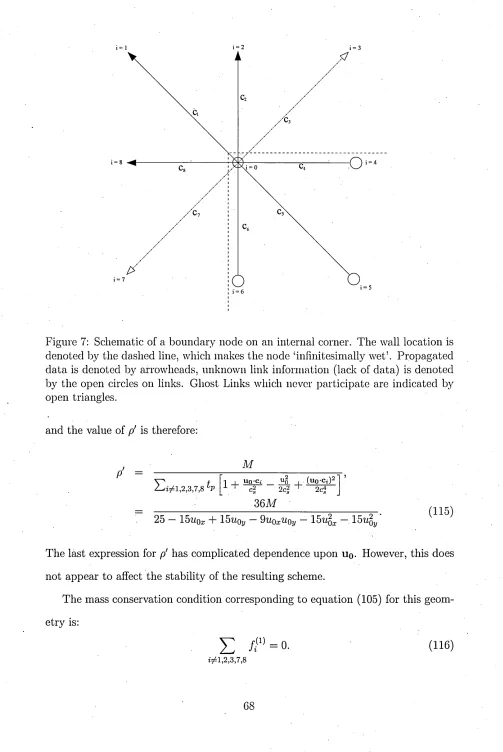 Figure 7: Schematic of a boundary node on an internal corner. The wall location is 
