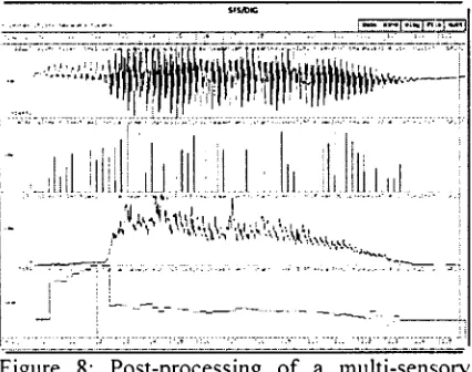 Figure 8: Post-processing of a multi-sensory recording of the speech/ma/. 