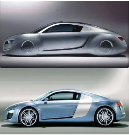 Fig. 11: Audi RSQ and Audi Le Mans in side view 