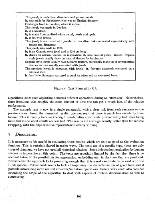 Figure 4: Text Planned by GA 