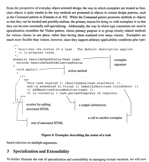 Figure 4: Exemplar describing the status of a task 