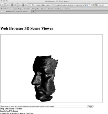 Figure 8: The 3D face model visualized in the web browser. 
