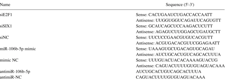 Table II. Primers used for reverse transcription‑quantitative PCR.