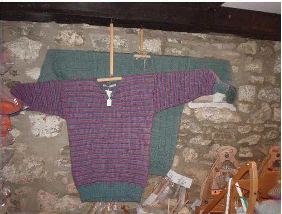 Figure 2. Hand knitted mohair garments in rural workshop 