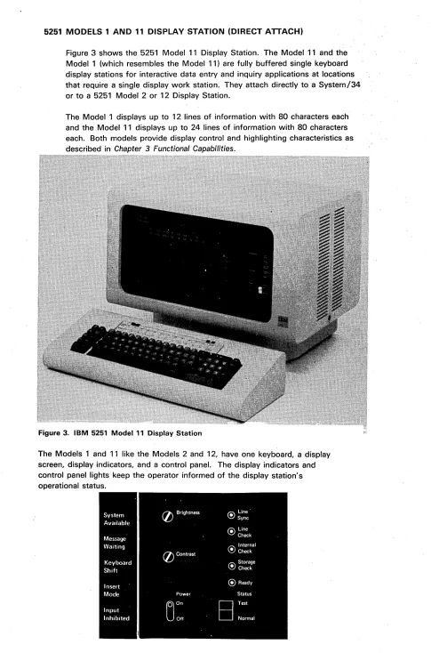 Figure 3 shows the 5251 Model 11 Display Station. The Model 11 and the 
