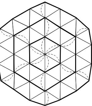 Figure 3.1. Adding edges (dashed) to �3 produces an augmented graph �∗3 . Vertices on the samelayer are indicated by the darker lines.