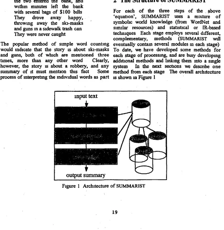 Figure 1 Architecture of SUMMARIST 