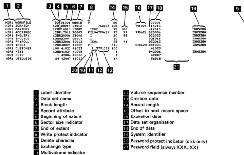 Figure 4-2. Data Set Label Listing with 128-Character Lines 