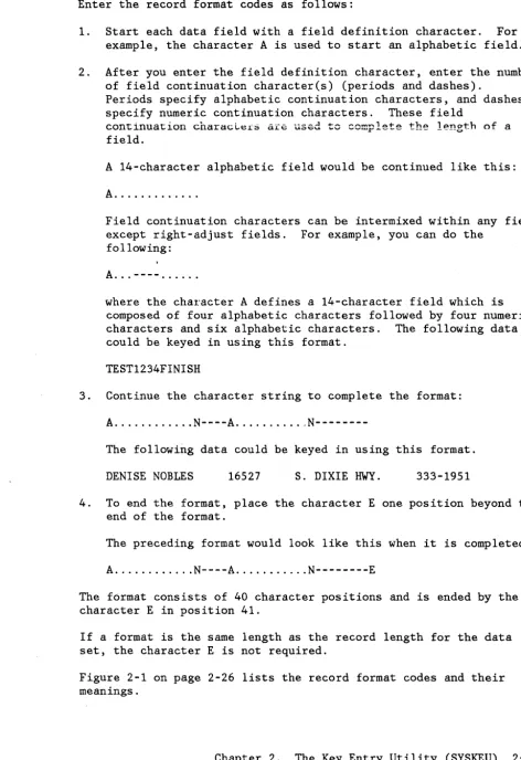 Figure 2-1 on page 2-26 lists the record format codes and their meanings. 