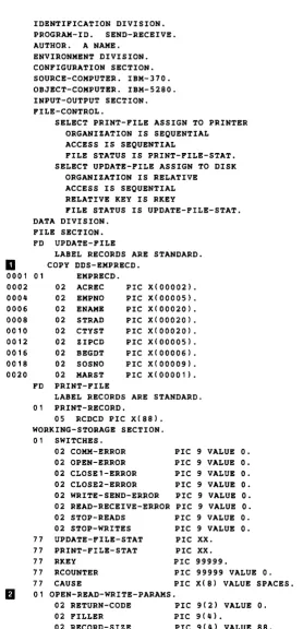 Figure 4.4. Coding example: data communications (Part 1 of 3) 