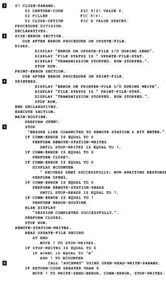 Figure 4.4. Coding example: data communications (Part 2 of 3) 
