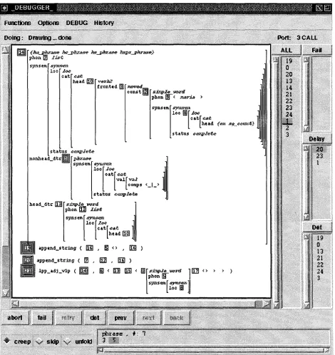 Figure 3: Screen shot of the graphical debugger in action 
