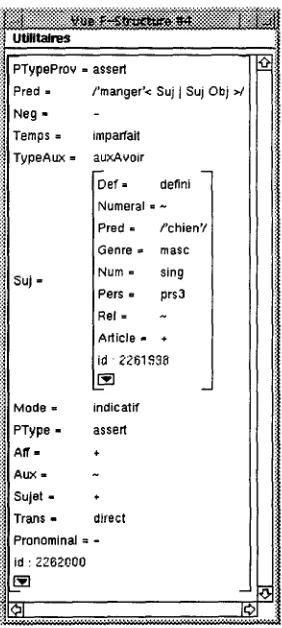 Figure 4: textual representation of a F-Structure 