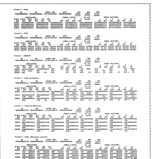 Figure 15. Core Storage Dump Formats 