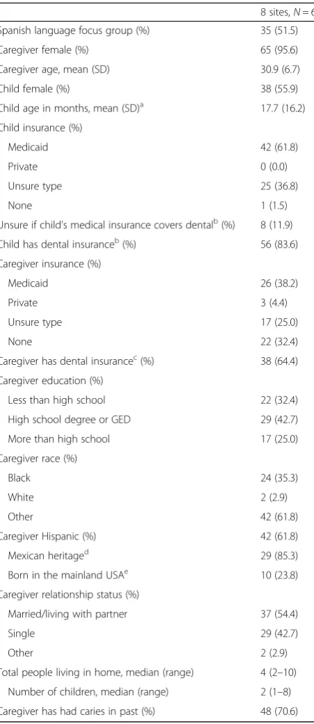 Table 1 Focus group demographics