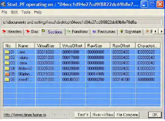 Figure 2-19 Screen shot of Stud_PE showing useful information on  sections 