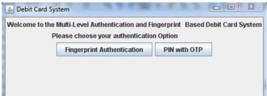 Figure 1: The landing page of the debit card terminal 