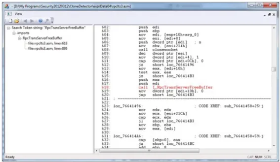 Figure 14: Search Capability (Search for String “RpcTransServerFreeBuﬀer”)