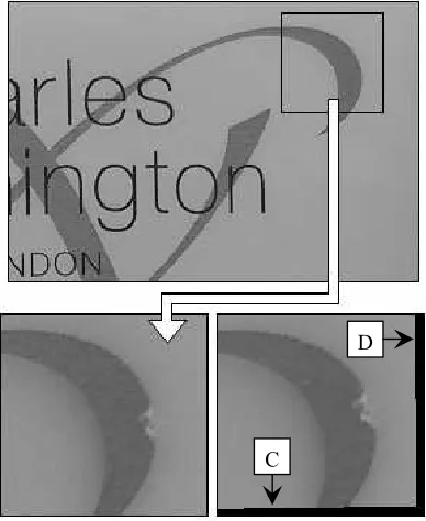 Fig 8 Fixed, moving and registered image data. An area of missing print is clearly  visible in the moving and registered segments