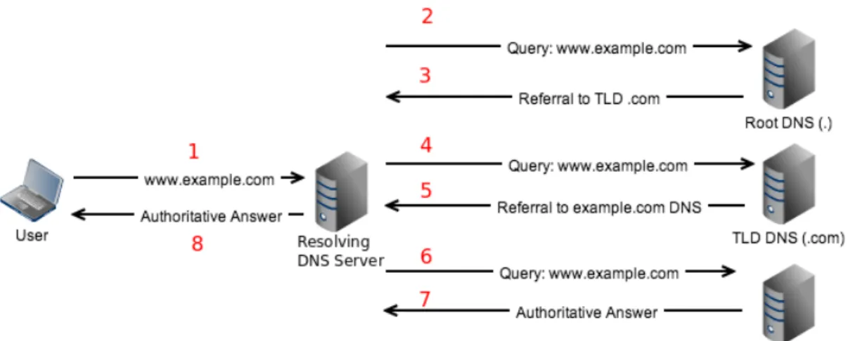 Figure 2.2: DNS Resolution Process