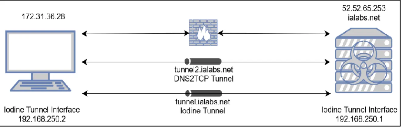 Figure 8. Iodine and DNS2TCP lab. 