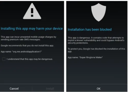 Figure 4: An Example for Verify Apps functionality detecting malicious application instal- instal-lation [38]