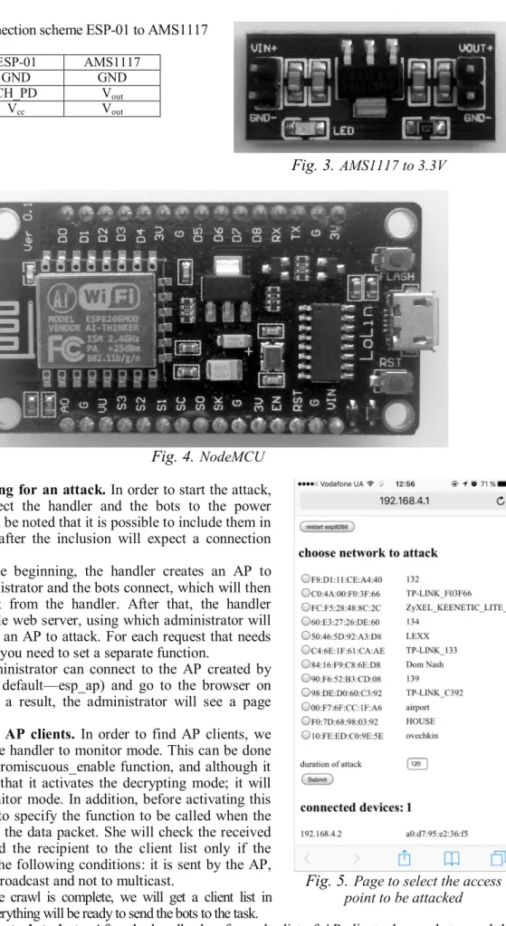 Fig. 5.  Page to select the access  point to be attacked
