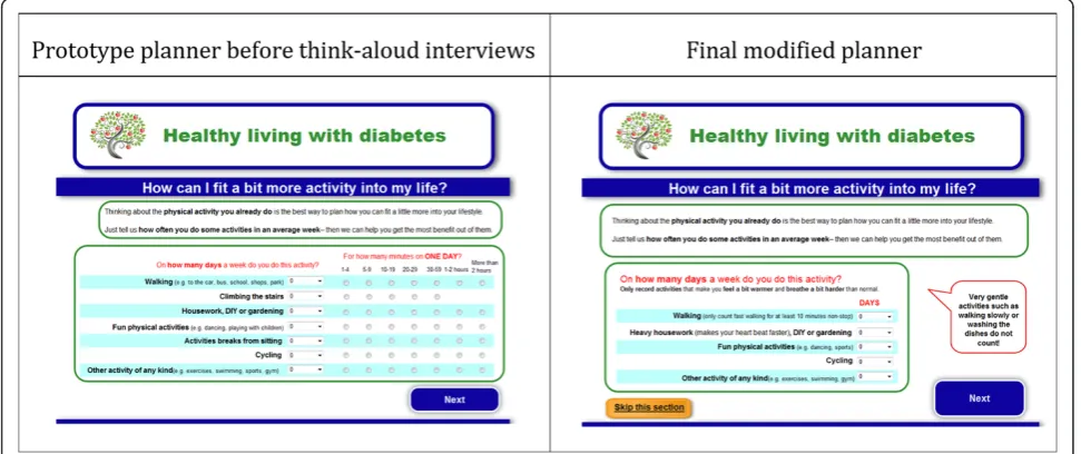 Fig. 1 Healthy living with diabetes physical activity planner