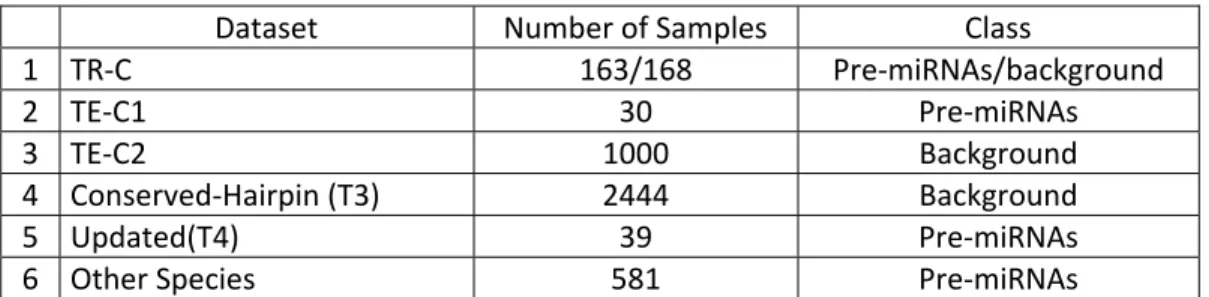 Table 6.1: Summary of Datasets 