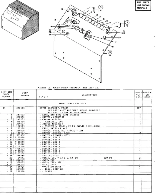 FIGURE 11. FRONT COVER ASSEMBLY. SEE LIST 11. 