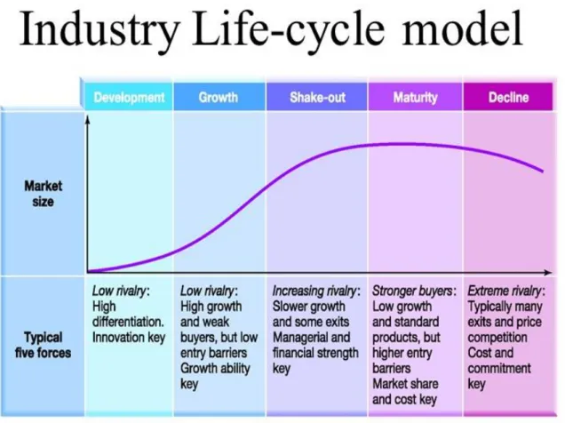 Figure 6 - Industry Life-cycle model (Rodrigo, 2012) 
