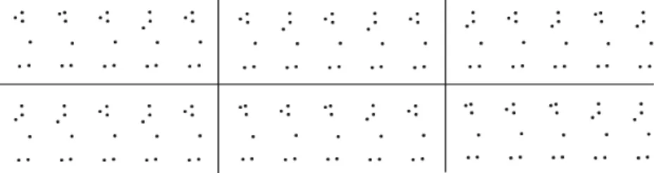 Fig. 3. Subset example of activity feature instances using a window length equals to 5 and a skeleton of 7 joints (torso omitted).