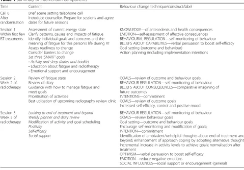 Table 1 Summary of intervention components