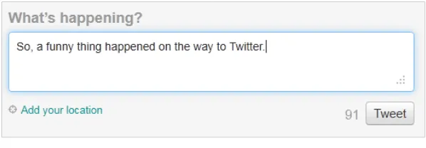 Figure 3. Twitter limits you to 140 characters, so make every character count.