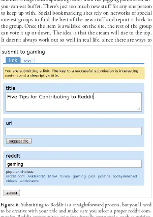 Figure 6. Submitting to Reddit is a straightforward process, but you’ll need to be creative with your title and make sure you select a proper reddit com-munity