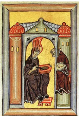 Figure 2.8 | Depiction of Hildegard of Bingen in the Rupertsberger Codex of her Liber SciviasAuthor | HildegardSource | Wikimedia CommonsLicense | Public Domain