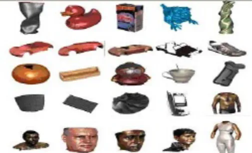 Fig. 1. Group of objects scanned. 