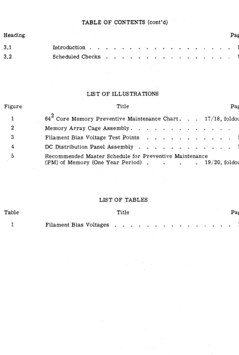 TABLE, OF CONTENTS (cont'd) 